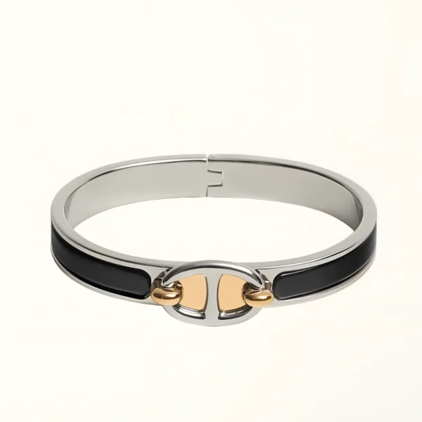 Clic Chaine Bracelet Silver Gold Black Enamel High Quality