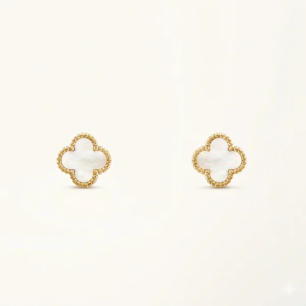 Clover Earrings Mini Pink Gold Mother of Pearl Elegant High Quality
