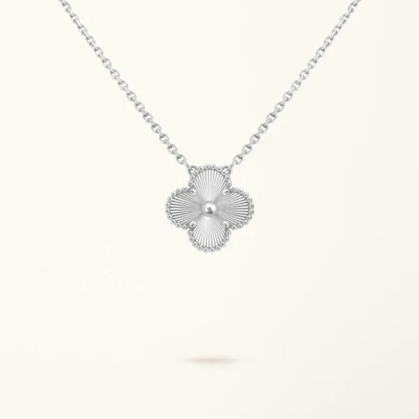 Clover Necklace Silver Big Clover Pendant High Quality
