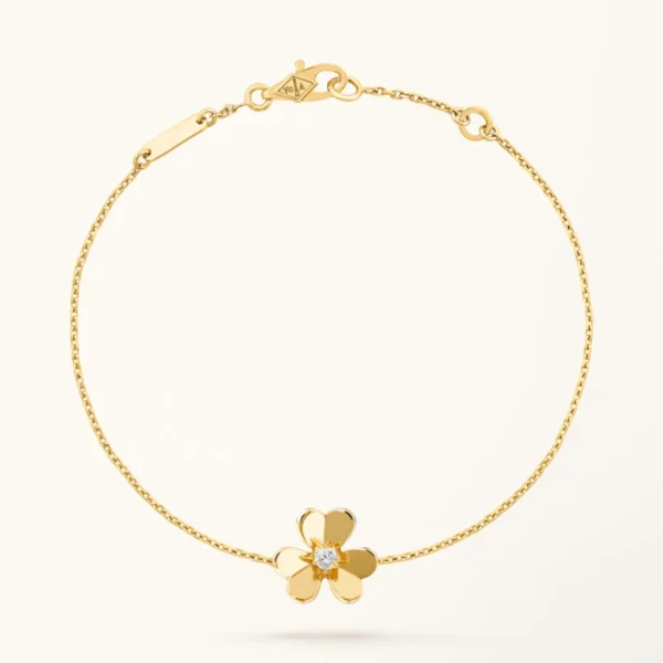 Gold Flower Bracelet for Women Cubic Zirconia Mini Model Gift Jewelry