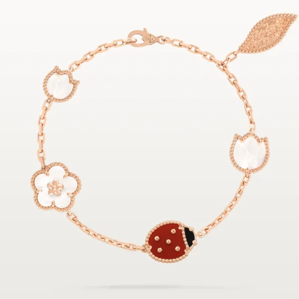 Lucky Spring Bracelet Rose Gold Plated 5 Motifs High Quality