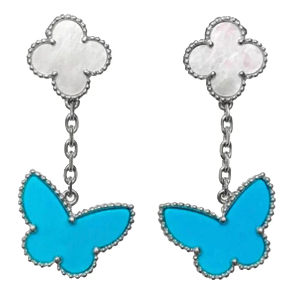 lucky butterfly mop turquoise earrings nc7na