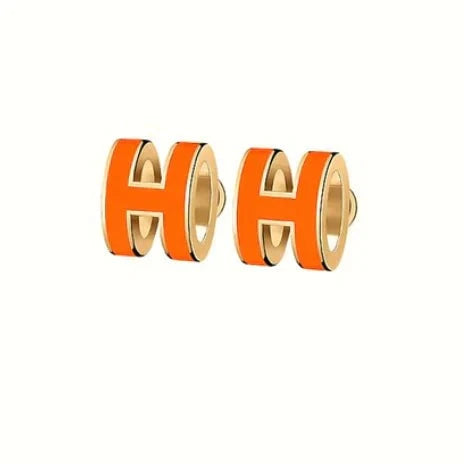 mini pop h earrings orange c2t5d
