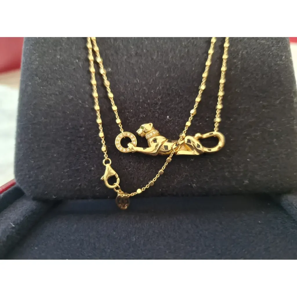 Minimal Gold Panther Necklace for Women, Dainty Pendant Jewelry photo review