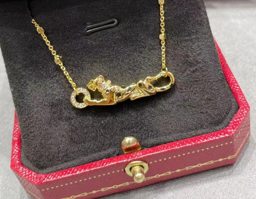 Minimal Gold Panther Necklace for Women, Dainty Pendant Jewelry photo review