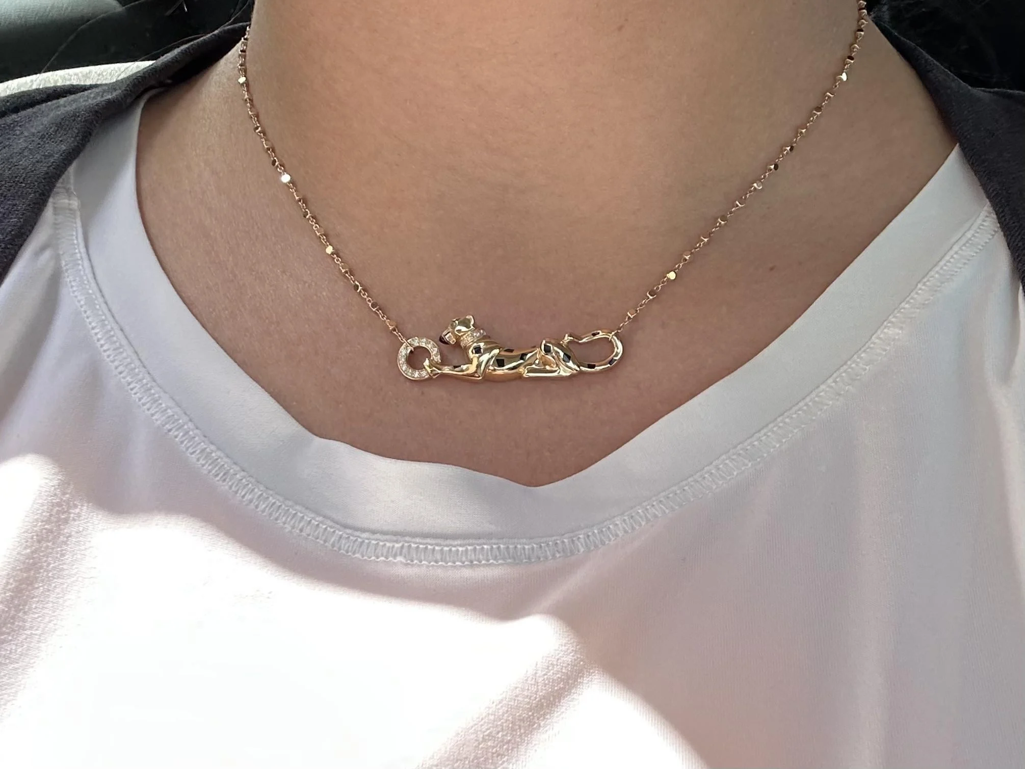 Leopard Panther Necklace Gold for Women, Animal Pendant Jewelry photo review